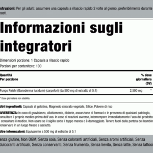 Reishi funghi medicinali 2500mg, 100 capsule esclusivo - immagine 2