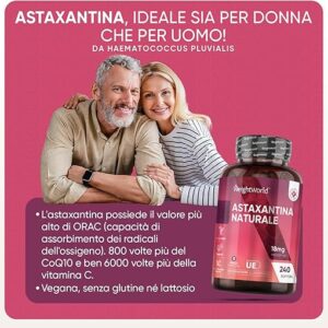 Astaxanthina naturale innovativo , 240 softgels - immagine 3