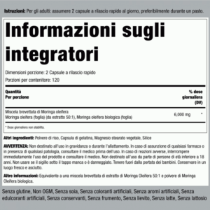 Moringa 6000mg straordinario , 240 capsule - immagine 2