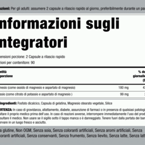 Potassio e magnesio aspartato indispensabile , 180 capsule - immagine 2
