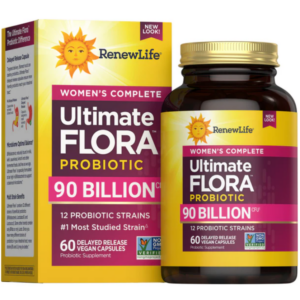 Integratore Renew Life Ultimate Flora Women’s Complete 90 Billion probiotico donna 90 miliardi di CFU 60 capsule vegane a rilascio ritardato