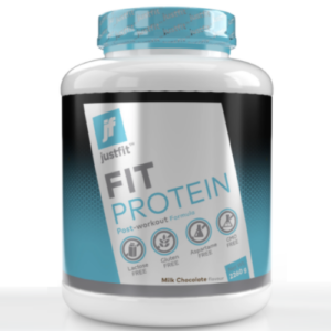 Barattolo JustFit Fit Protein 2260g proteine in polvere gusto Milk Chocolate post workout lactose free gluten free